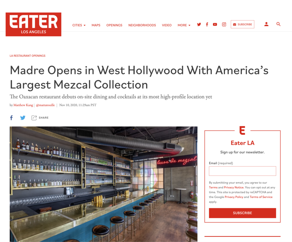 Eater Los angeles magazine article